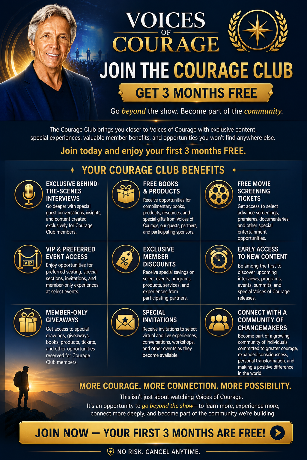 Voices of Courage Courage Club promotional graphic